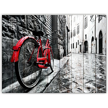 Натуральные декоративные панно Creative Wood Велосипеды Велосипеды - Красный велосипед